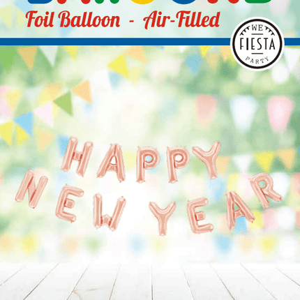 Letterslinger Happy New Year Rose Goud van WeFiesta koop je bij Partywinkel