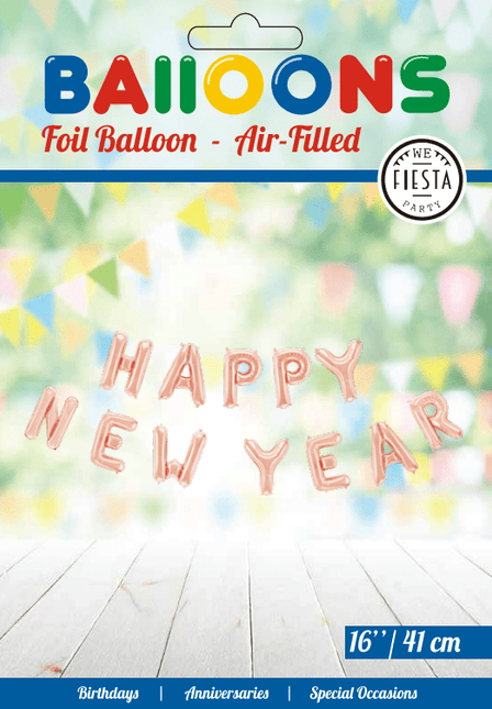 Letterslinger Happy New Year Rose Goud van WeFiesta koop je bij Partywinkel