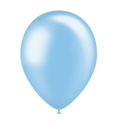 Lichtblauwe Ballonnen Metallic 25cm 10st van Balloonia koop je bij Partywinkel
