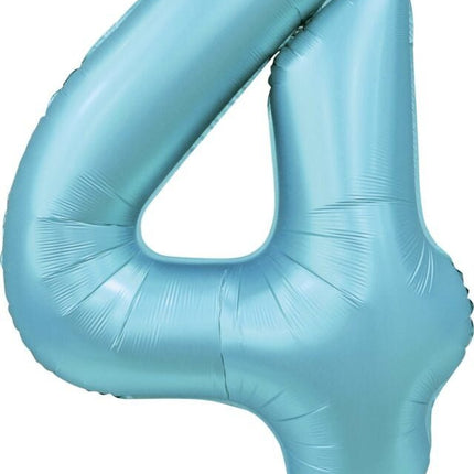 Lichtblauwe Cijfer Ballon 4 Jaar Glans 86cm van WeFiesta koop je bij Partywinkel