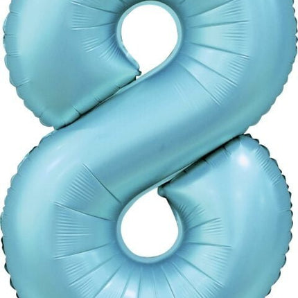Lichtblauwe Cijfer Ballon 8 Jaar Glans 86cm van WeFiesta koop je bij Partywinkel