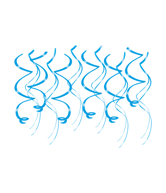 Lichtblauwe Hangdecoratie Swirls 12st van Paper Dreams koop je bij Partywinkel