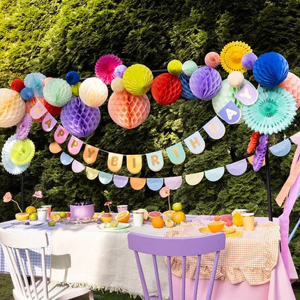 Lichtblauwe Honeycomb 20cm van Partydeco koop je bij Partywinkel