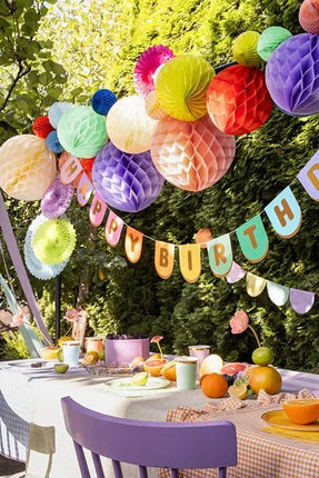 Lichtblauwe Honeycomb 20cm van Partydeco koop je bij Partywinkel