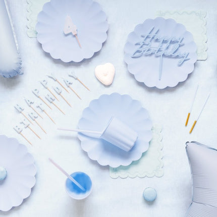 Lichtblauwe Servetten Strik 16,5cm van Partydeco koop je bij Partywinkel