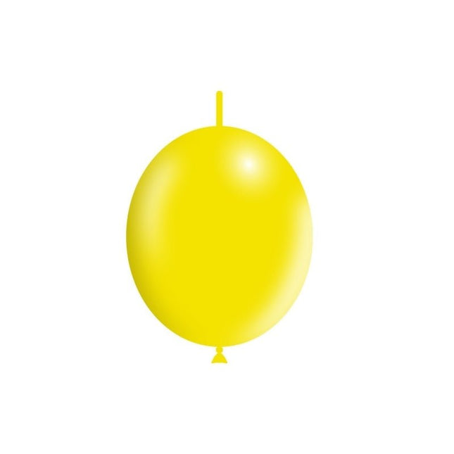 Lichtgele Knoopballonnen 30cm 50st van Balloonia koop je bij Partywinkel