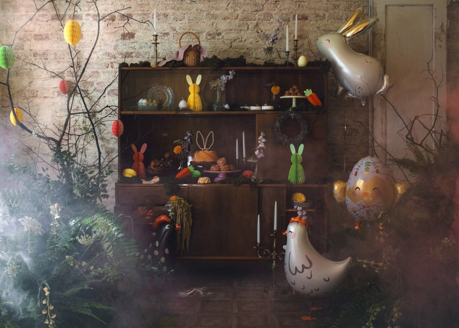 Lichtgroene Honeycomb Paasei 12cm van Partydeco koop je bij Partywinkel