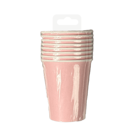 Lichtroze Bekers 7cm 8st van Paper Dreams koop je bij Partywinkel