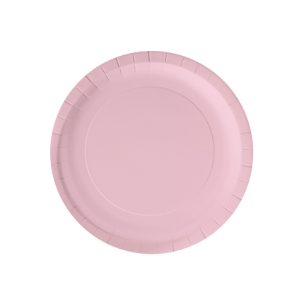 Lichtroze Borden Pastel 23cm 8st van Paper Dreams koop je bij Partywinkel