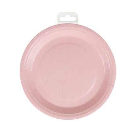 Lichtroze Borden Pastel 23cm 8st van Paper Dreams koop je bij Partywinkel