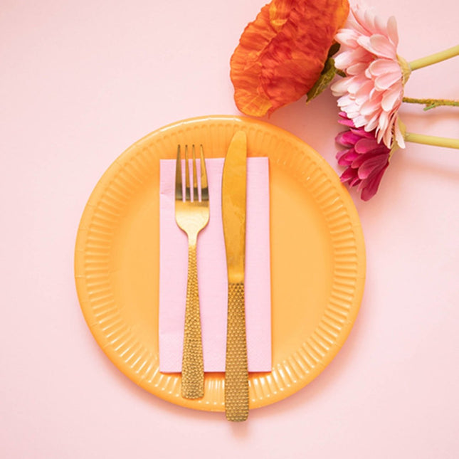 Lichtroze Servetten 3 Laags 33cm 20st van Folat koop je bij Partywinkel