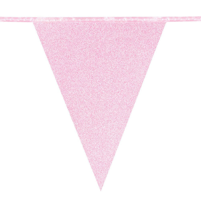 Lichtroze Slinger Glitter Karton 6m van Boland koop je bij Partywinkel