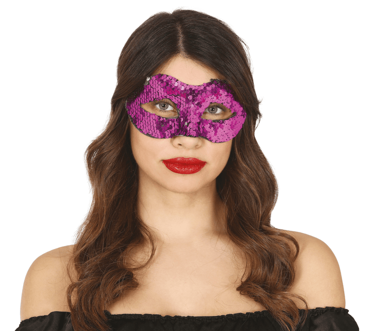 Lila Masker Pailletten van Fiestas Guirca koop je bij Partywinkel