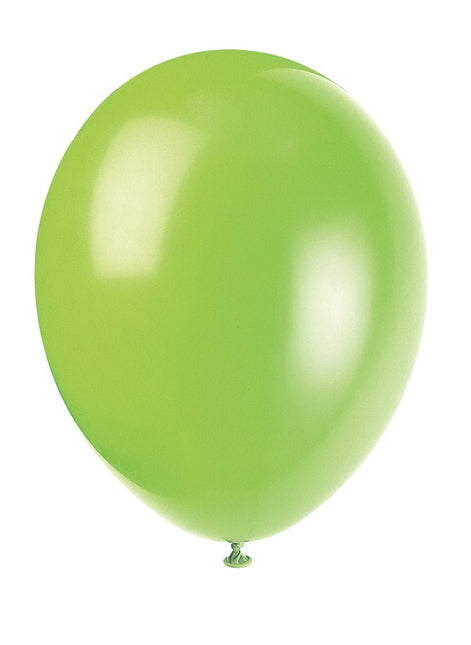 Lime Groene Ballonnen Glans 30cm 10st van Unique koop je bij Partywinkel