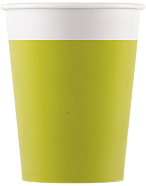Lime Groene Bekers 200ml 8st van Procos koop je bij Partywinkel