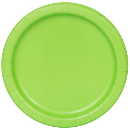 Lime Groene Borden Rond 17,5cm 8st van Unique koop je bij Partywinkel