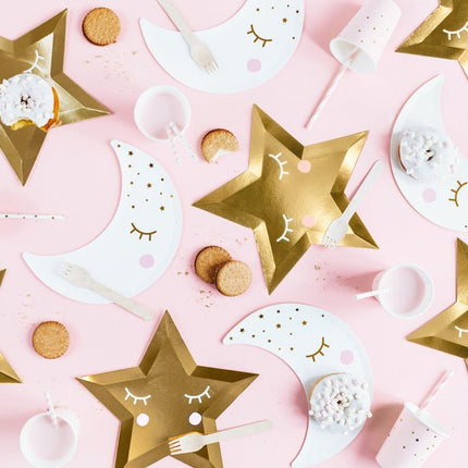 Little Star Star Borden Goud 27cm 6st van Partydeco koop je bij Partywinkel