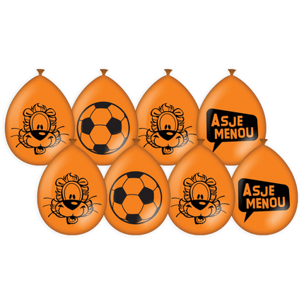 Loeki De Leeuw Ballonnen Oranje 30cm 8st van Paper Dreams koop je bij Partywinkel