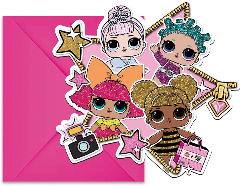 LOL Surprise Uitnodigingen 14,2cm 6st van Procos koop je bij Partywinkel