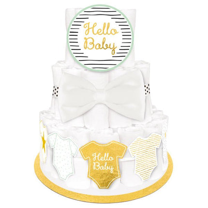 Luiertaart Decoratie Kit Hello Baby 4 delig van Riethmueller koop je bij Partywinkel