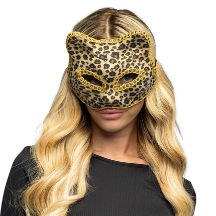 Luipaard Masker Goud van Boland koop je bij Partywinkel