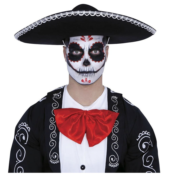 Make - Up Set Day Of The Dead Zwart Rood 8 delig van Fiestas Guirca koop je bij Partywinkel