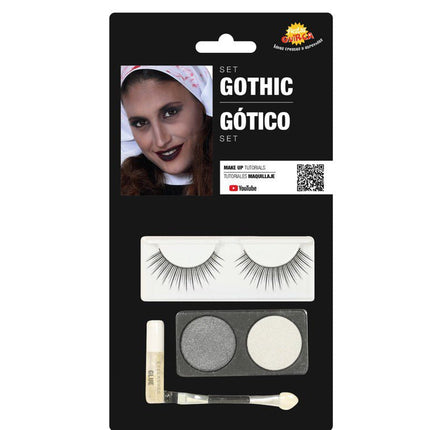 Make - Up Set Goth Zilver Wit 4 delig van Fiestas Guirca koop je bij Partywinkel