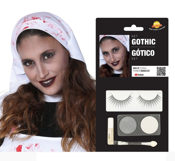 Make - Up Set Goth Zilver Wit 4 delig van Fiestas Guirca koop je bij Partywinkel