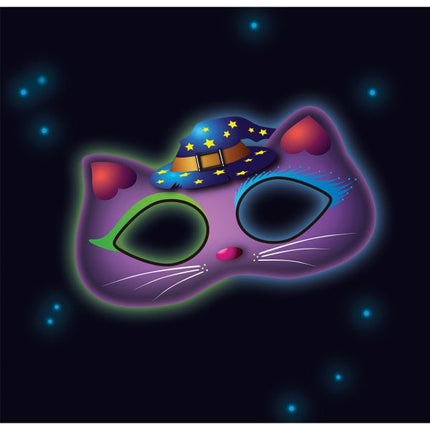 Masker Kat Glow In The Dark 19cm van Riethmueller koop je bij Partywinkel
