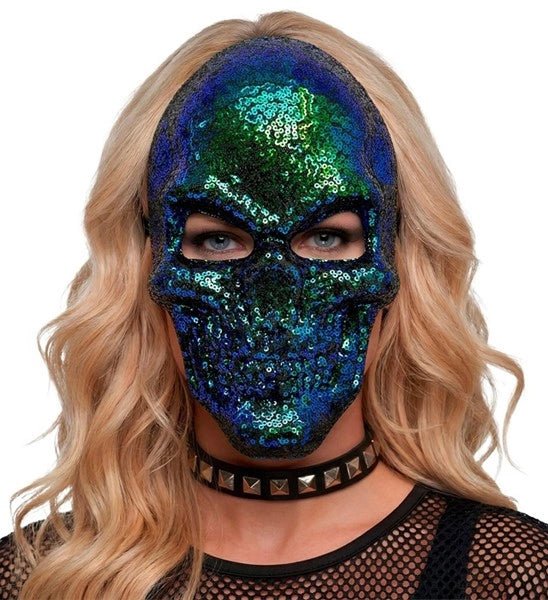 MASKER SCHEDEL - PAILLETTEN van Widmann koop je bij Partywinkel