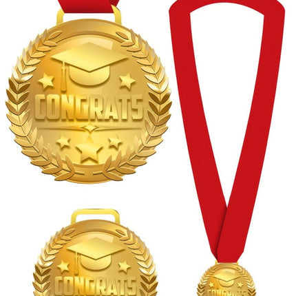 Medaille Gefeliciteerd van Fiestas Guirca koop je bij Partywinkel