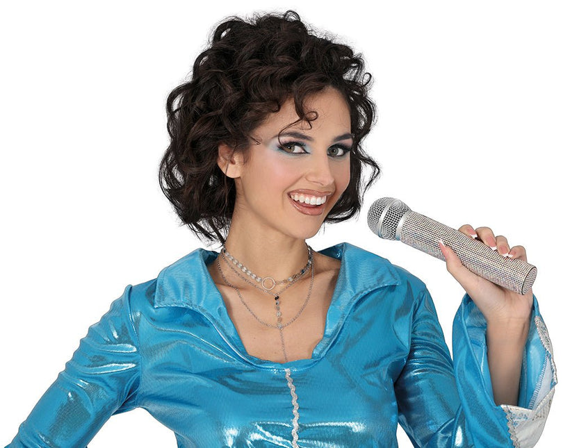 Microphone with glitter 21 cm van Fiestas Guirca koop je bij Partywinkel