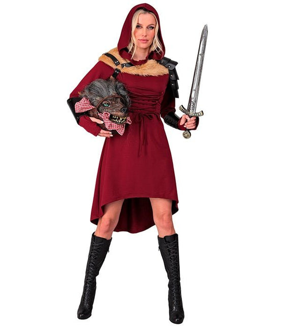 Middeleeuwse Gotisch Kostuum Dames met Kap Rood van Widmann koop je bij Partywinkel
