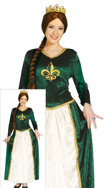 Middeleeuwse Koningin Jurk Dames van Fiestas Guirca koop je bij Partywinkel