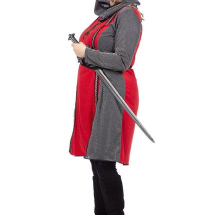 Ridder Jurk Grijs Rood Dames 3 delig van Wilbers & Wilbers koop je bij Partywinkel