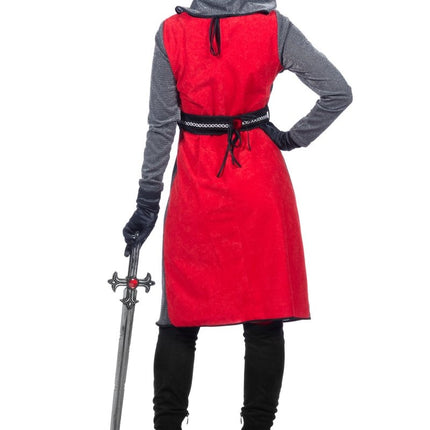 Ridder Jurk Grijs Rood Dames 3 delig van Wilbers & Wilbers koop je bij Partywinkel