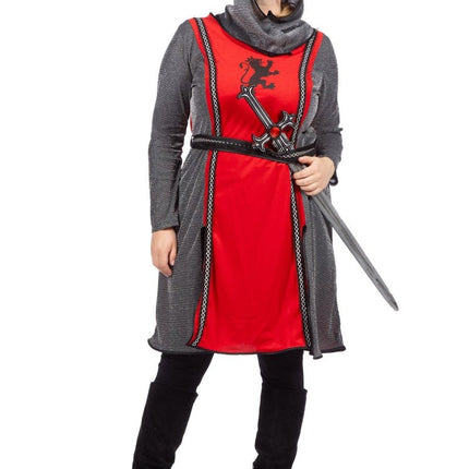 Ridder Jurk Grijs Rood Dames 3 delig van Wilbers & Wilbers koop je bij Partywinkel