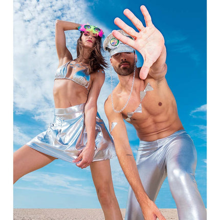 Minirokje Metallic Zilver M - L van Boland koop je bij Partywinkel