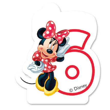 Minnie Mouse Kaars 6 Jaar van Procos koop je bij Partywinkel
