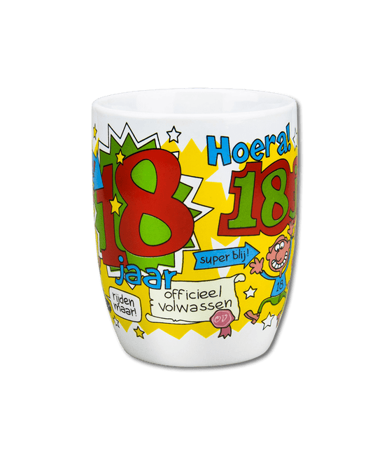 Mok 18 Jaar 12cm van Paper Dreams koop je bij Partywinkel