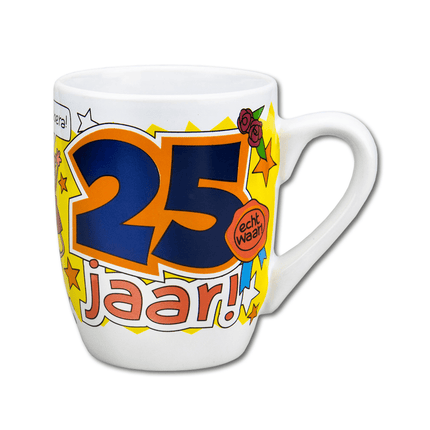 Mok 25 Jaar 12cm van Paper Dreams koop je bij Partywinkel