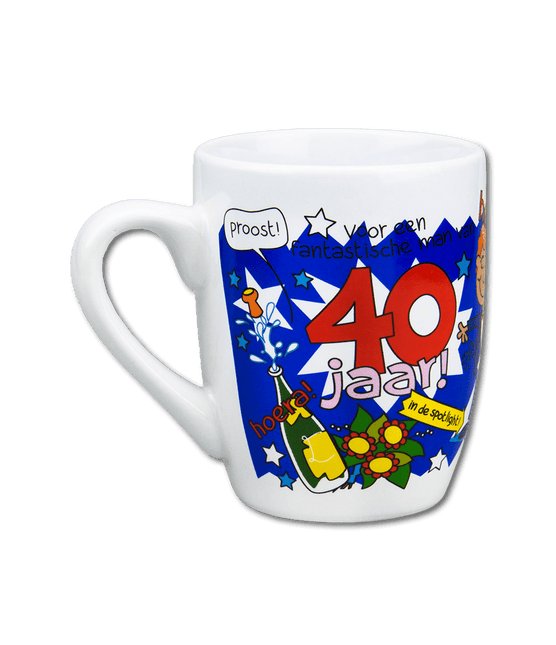 Mok 40 Jaar Man 12cm van Paper Dreams koop je bij Partywinkel