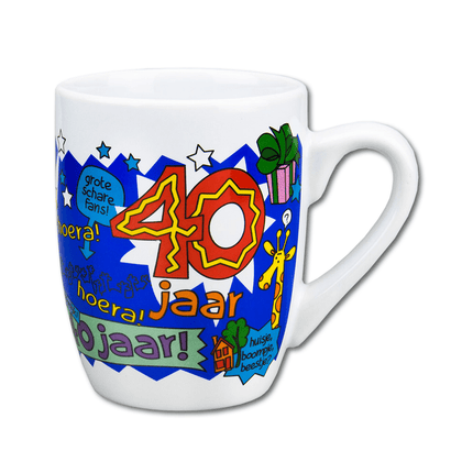 Mok 40 Jaar Man 12cm van Paper Dreams koop je bij Partywinkel