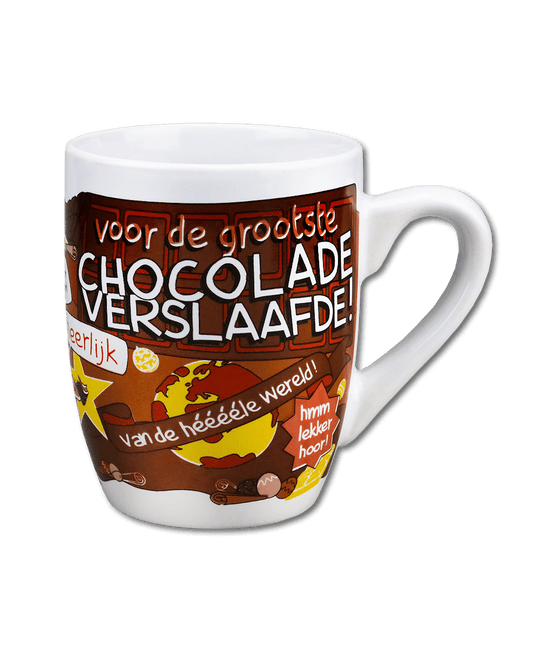 Mok Chocolade Verslaafde 12cm van Paper Dreams koop je bij Partywinkel