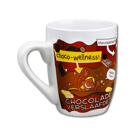 Mok Chocolade Verslaafde 12cm van Paper Dreams koop je bij Partywinkel