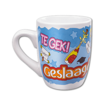 Mok Geslaagd Te Gek 12cm van Paper Dreams koop je bij Partywinkel