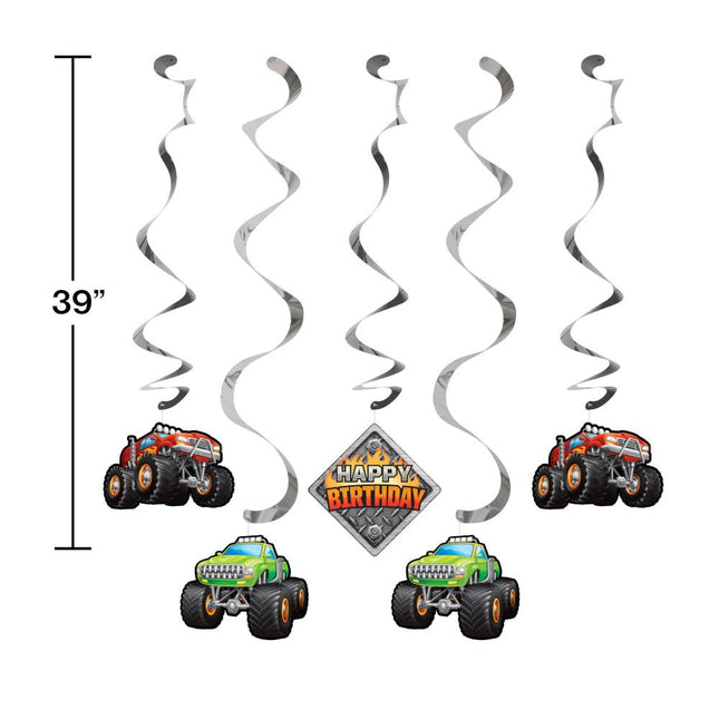 Monster Truck Hangdecoratie 99cm 5 delig van Creative Converting koop je bij Partywinkel