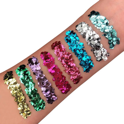 Moon Glitter Bio Chunky Glitter Green 3g van Moon Creations koop je bij Partywinkel