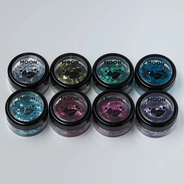 Moon Glitter Bio Chunky Glitter Turquoise 3g van Moon Creations koop je bij Partywinkel