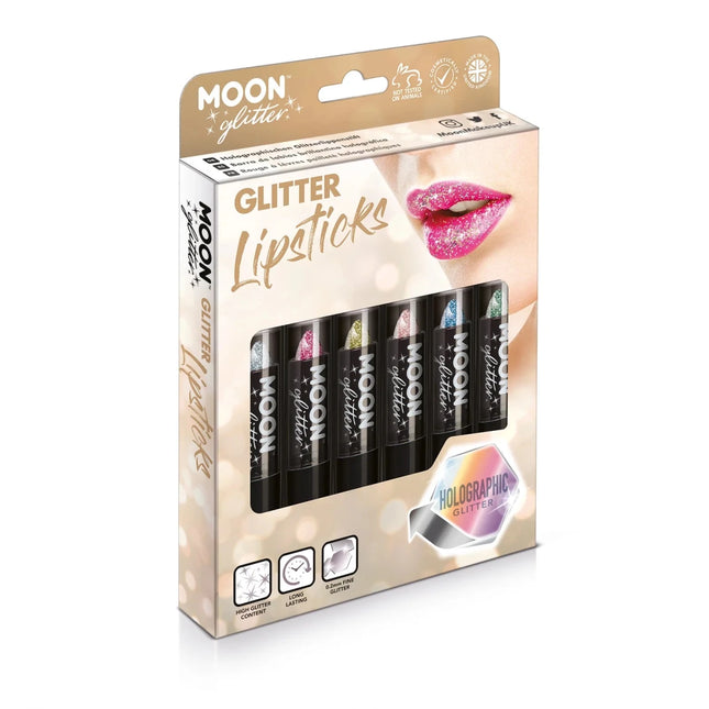 Moon Glitter Holographic Glitter Lipstick Green 4.2g van Moon Creations koop je bij Partywinkel
